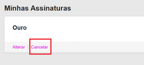 tela de cancelamento de adesão