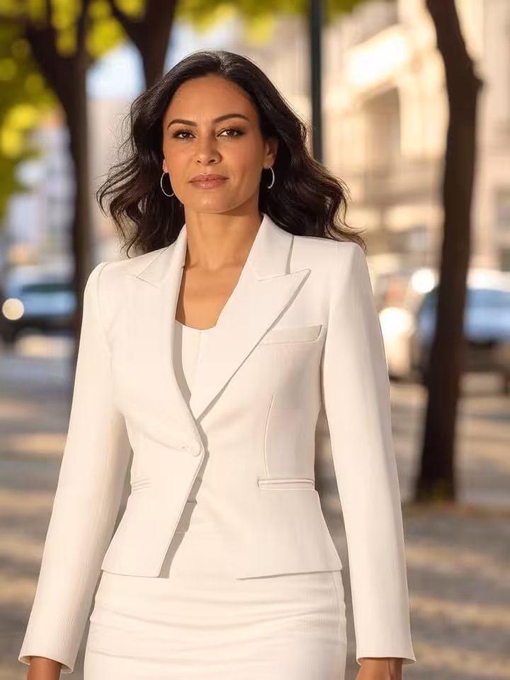 Mulher sofisticada a passear pela Avenida da Liberdade em Lisboa